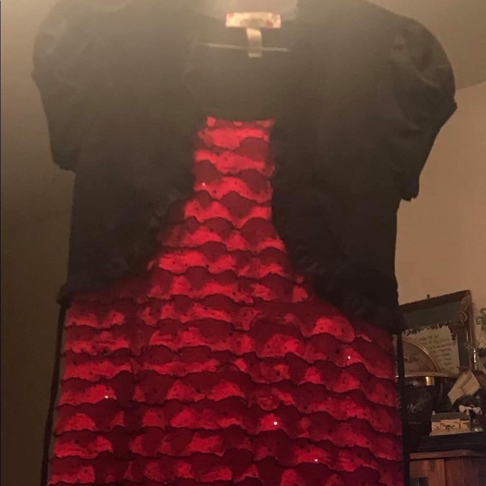 Red/Black Ruffle Dress